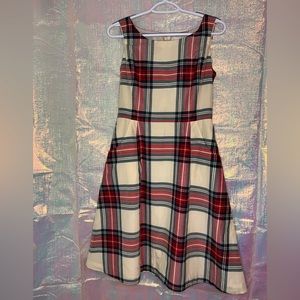 Lands End Canvas Festive Plaid Dress size 2.